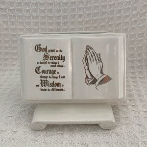 Vintage Arnels Ceramic Praying Hands-Serenity Prayer Planter, Mail Holder Etc.